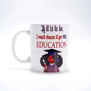 Educational quote on a coffee mug