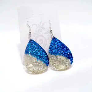 Handmade glittery statement earrings