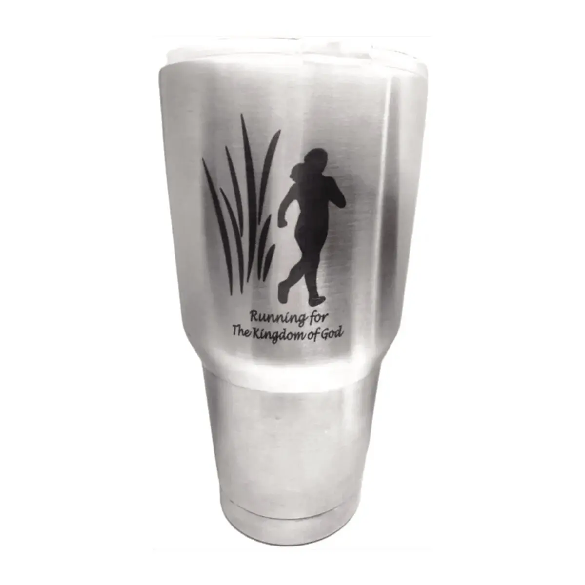 Stainless steel tumbler with runner design