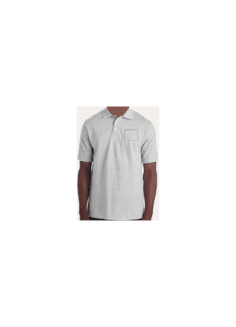Short-sleeve gray polo shirt